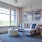 a living room with a large window
